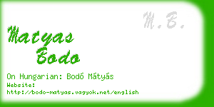 matyas bodo business card